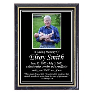 Personalized Photo Memorial Plaque: Laser Engraved Recognition Plaque