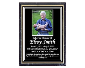 Personalized Photo Memorial Plaque: Laser Engraved Recognition Plaque