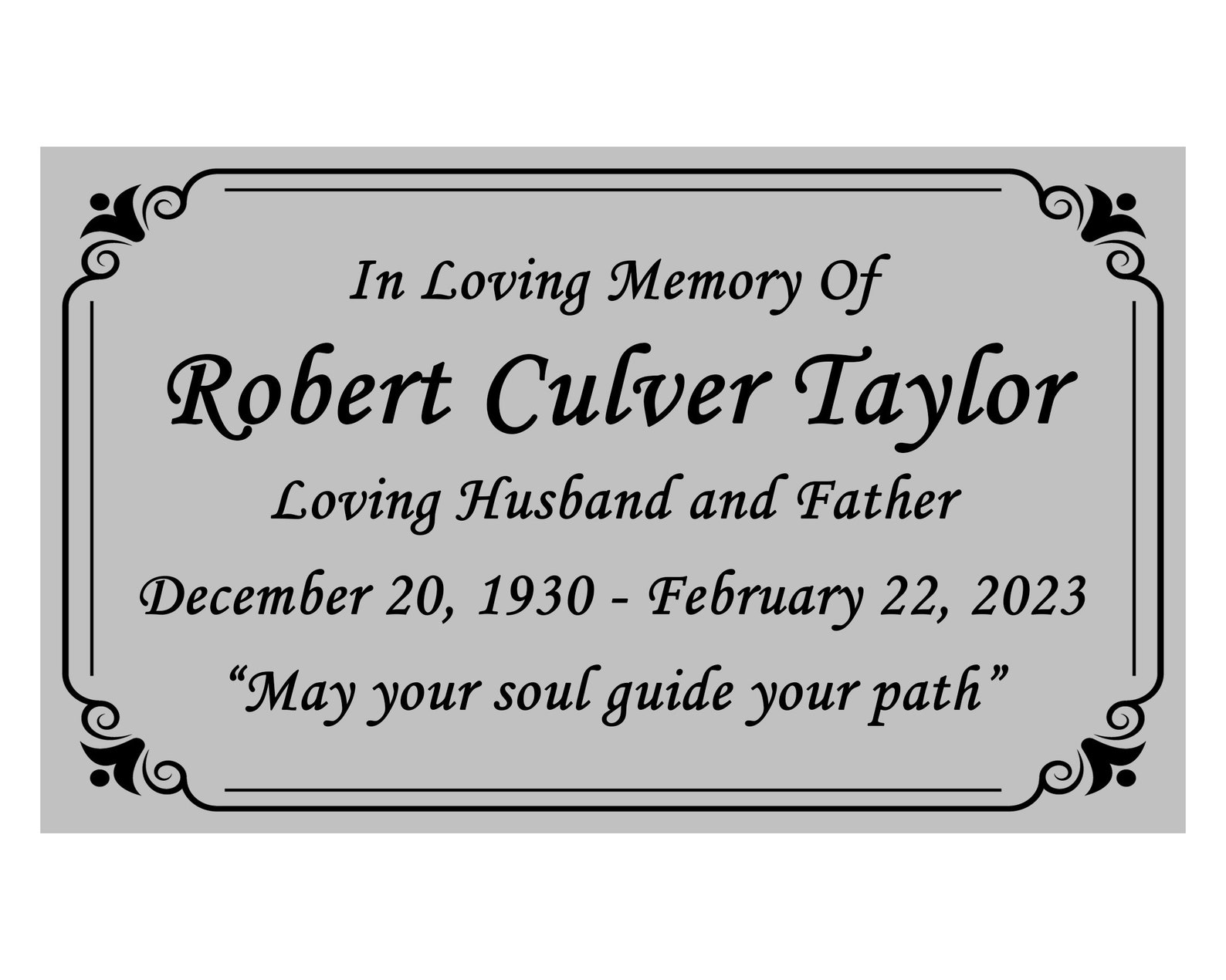 Silver Memorial Plaque in Multiple Sizes Bench Plate Urn Etsy