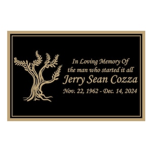 Personalized Memorial Tree Plaque: Engraved Bench or Urn Marker