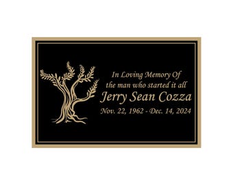 Personalized Memorial Tree Plaque: Engraved Bench or Urn Marker