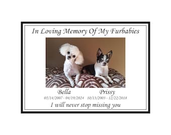Memorial Photo Bench Plate For Humans and Pets. Bench Plaque, Urn Plaque, Tree Plaque,  Personalized commemorative marker