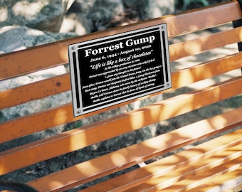 Bench Plate, Memorial Plaque in Multiple Sizes, Bench Plate, Urn Plaque, Tree Plaque, commemorative marker- Multiple Sizes