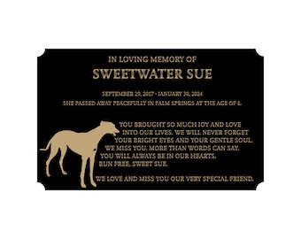 Photo Memorial Plate For Pets in Multiple Sizes, Bench Plate, Urn Plaque, Tree Plaque,  Personalized commemorative marker