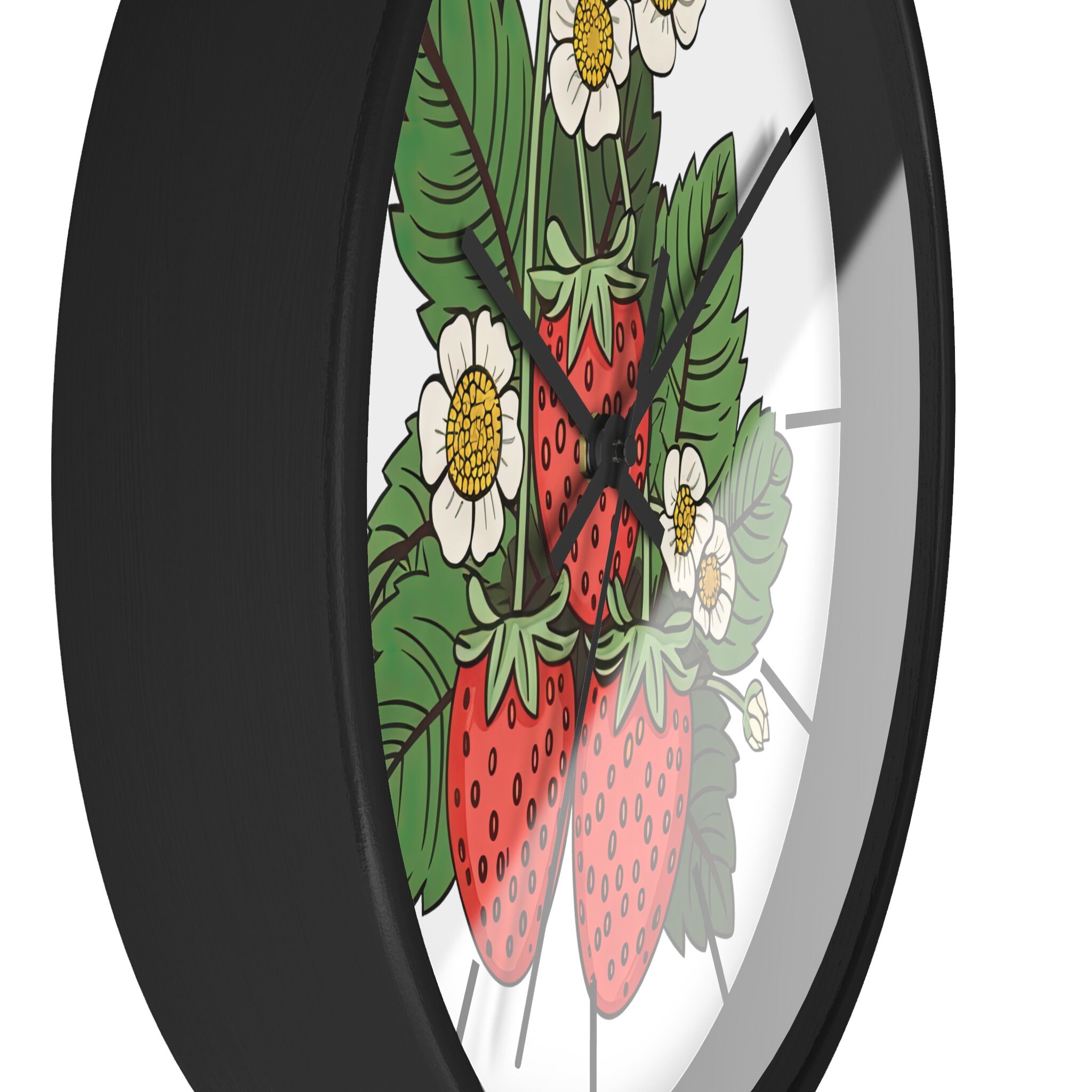 Cottage Core Strawberry Wall Clock, Goblincore Strawberry Wall Clock