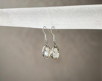 Blue Lace Agate Dangle Earrings