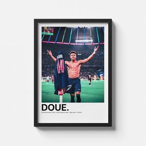 Desire Doue Champions League Poster, Paris Saint-Germain Poster, PSG Fan Gift, Digital Download, Soccer Poster, Football Print, Room Decor