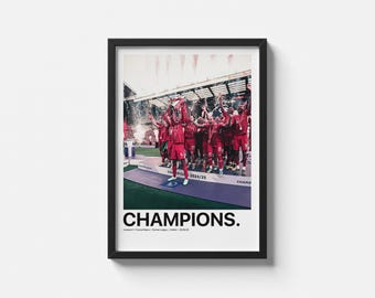 Liverpool Champions 2024/25 Poster: Van Dijk, YNWA Fan Gift (Digital Download A3/A4/A5 JPEG Files)
