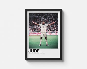 Jude Bellingham England Euro 2024 Poster: England Fan Soccer Print (Digital Download A3/A4/A5 JPEG Files)