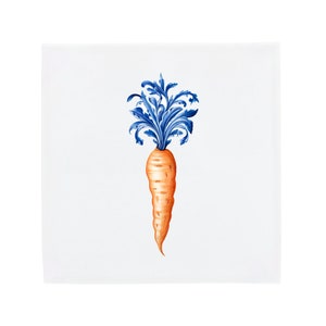 Delft Blue Ceramic Tile, Orange Carrot Handpainted (4 Sizes Available) image 2
