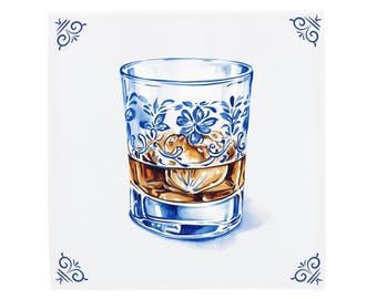 Handcrafted Whiskey Ceramic Tile: Unique Color Variations