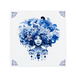 Delft Blue Tile: Modern Dutch Ceramic Art (11x11 to 20x20 cm)