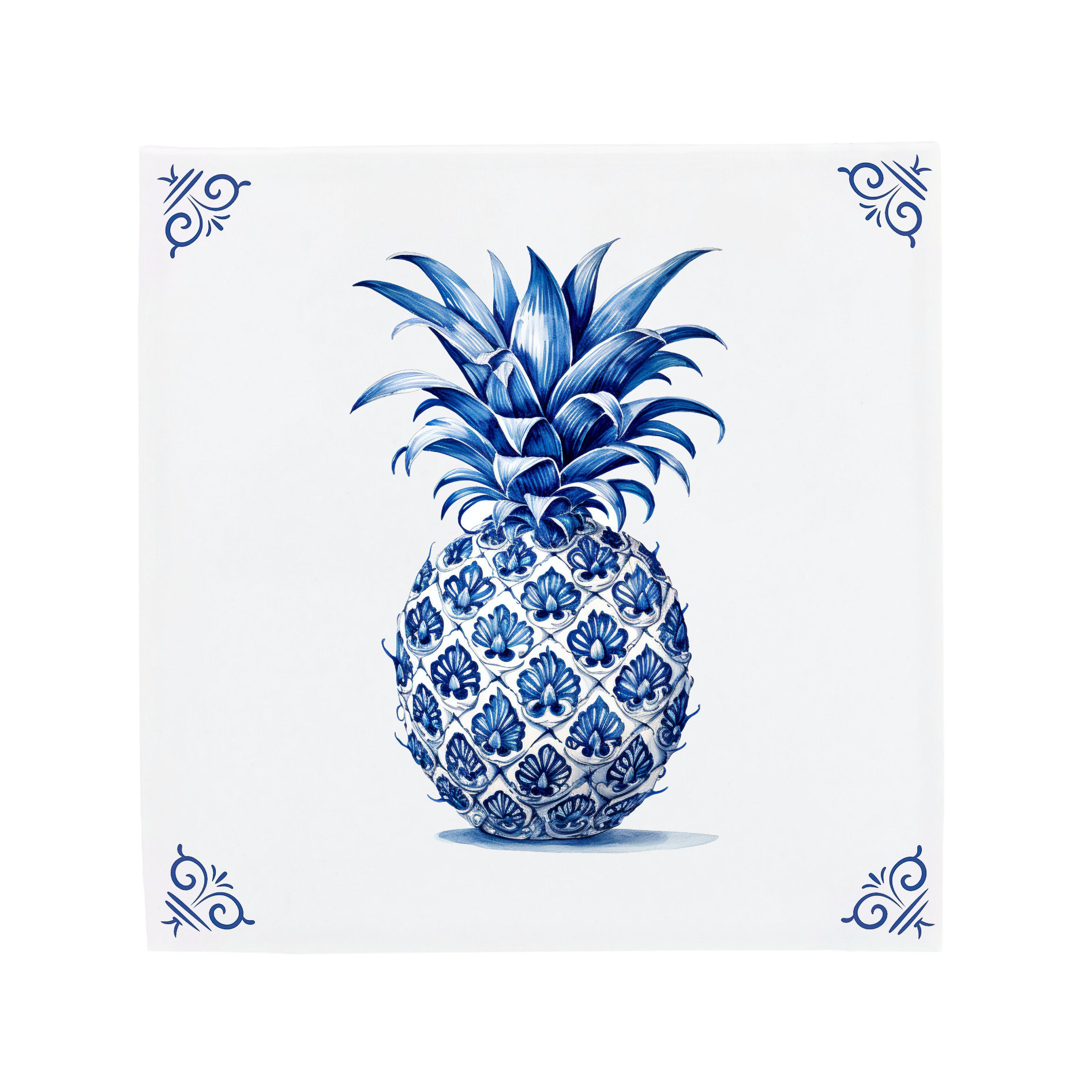 デルフトブルー ジンジャー；ロイヤルスフィンクスのフ−ドック壷、花