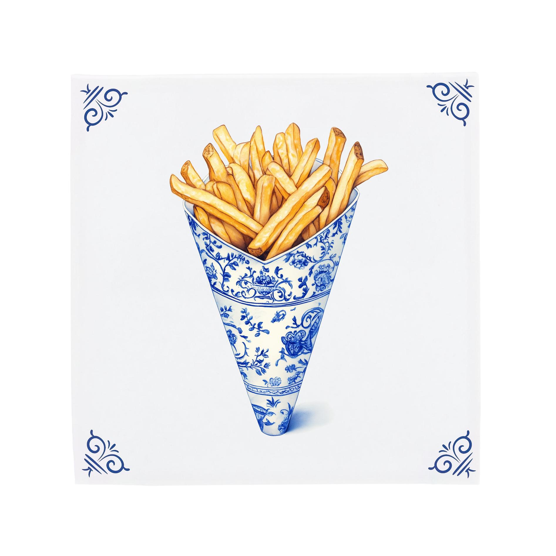 Azulejo azul de Delft con patatas fritas - Arte de cocina holandés pintado  a mano - Etsy México, image size:1893x1893