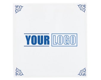 Personalized Logo Design, Create Your Own, Customized - Delft Blue Ceramic Tile, Modern Dutch Design, Ceramic Art, Home Decor