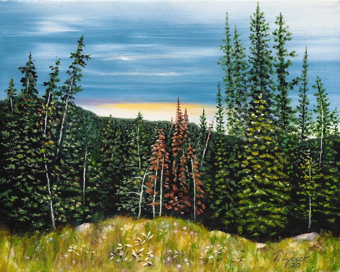 Mountain Landscape Giclee Print: Signed Mat Pine Tree Art - Etsy