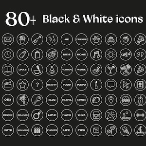 80+ Moderne Lifestyle und Travel Instagram Highlight Cover | black & white Blogger, Influencer | Social Media Kit, Icons Pack, ig Stories