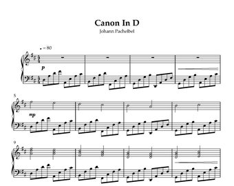 カノン ニ長調（楽譜） - Etsy 日本