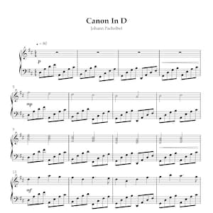 Canon In D Piano Sheet Music