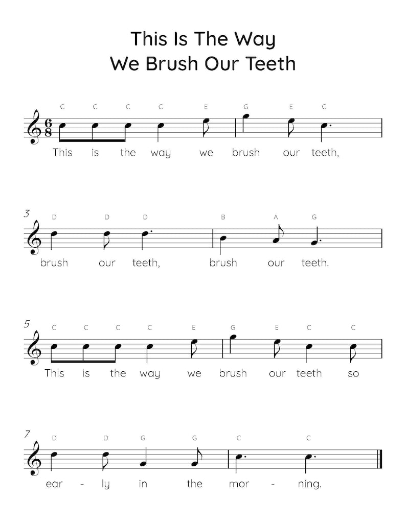 This Is The Way We Brush Our Teeth Easy Piano Sheet Music Digital This is the way we brush our teeth easy piano sheet music digital