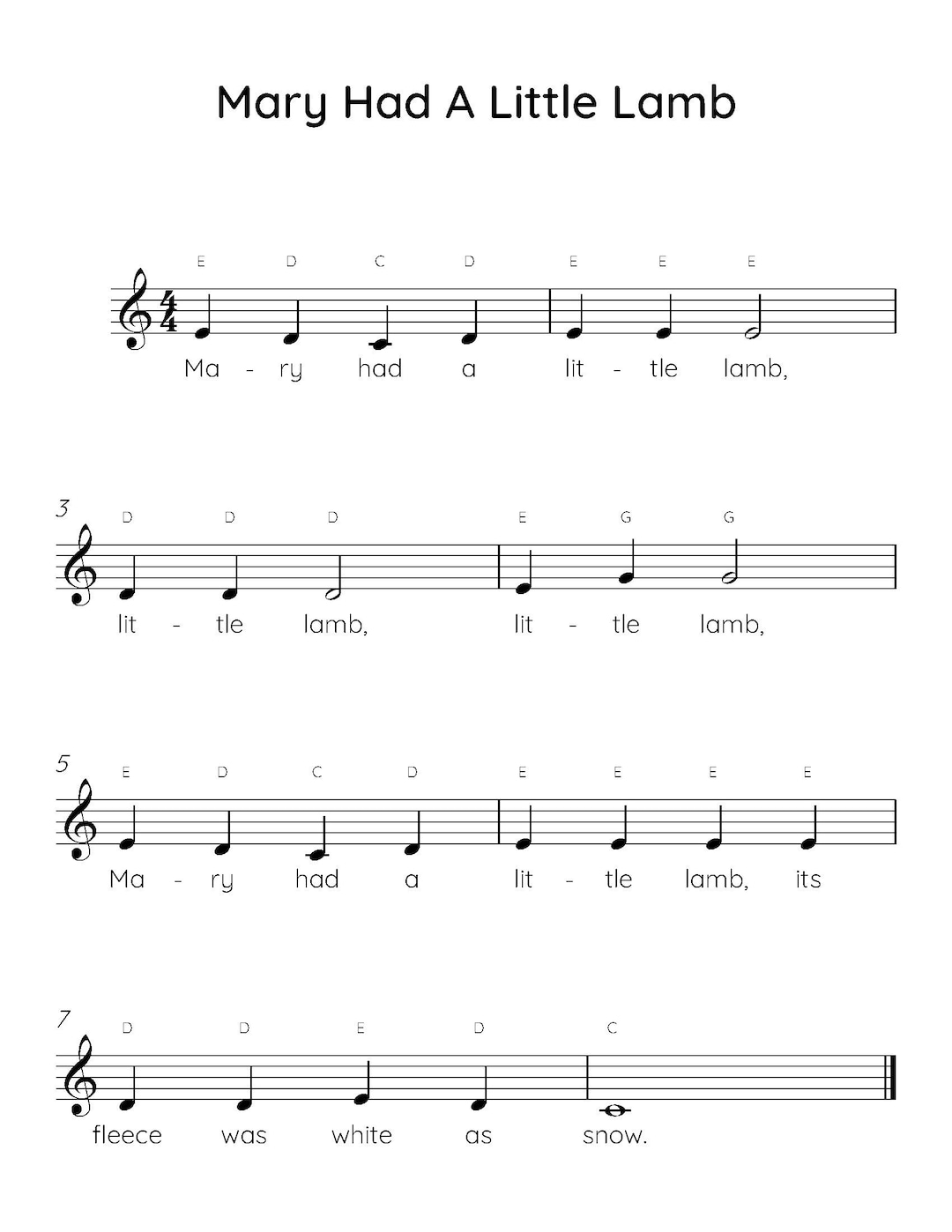 mary-had-a-little-lamb-easy-piano-sheet-music-digital-downloadable-musical-sheets-kids-beginner-songs-pdf-etsy