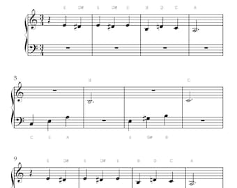 Fur Elise – Easy Beginner Piano Sheet Music | PDF + MP3 + MIDI | Beethoven | Instant Digital Download
