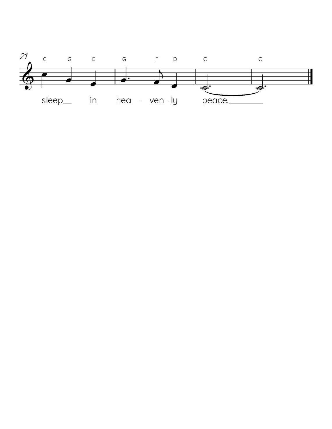 Silent Night Easy Piano Sheet Music (digital Download) Kids Beginner