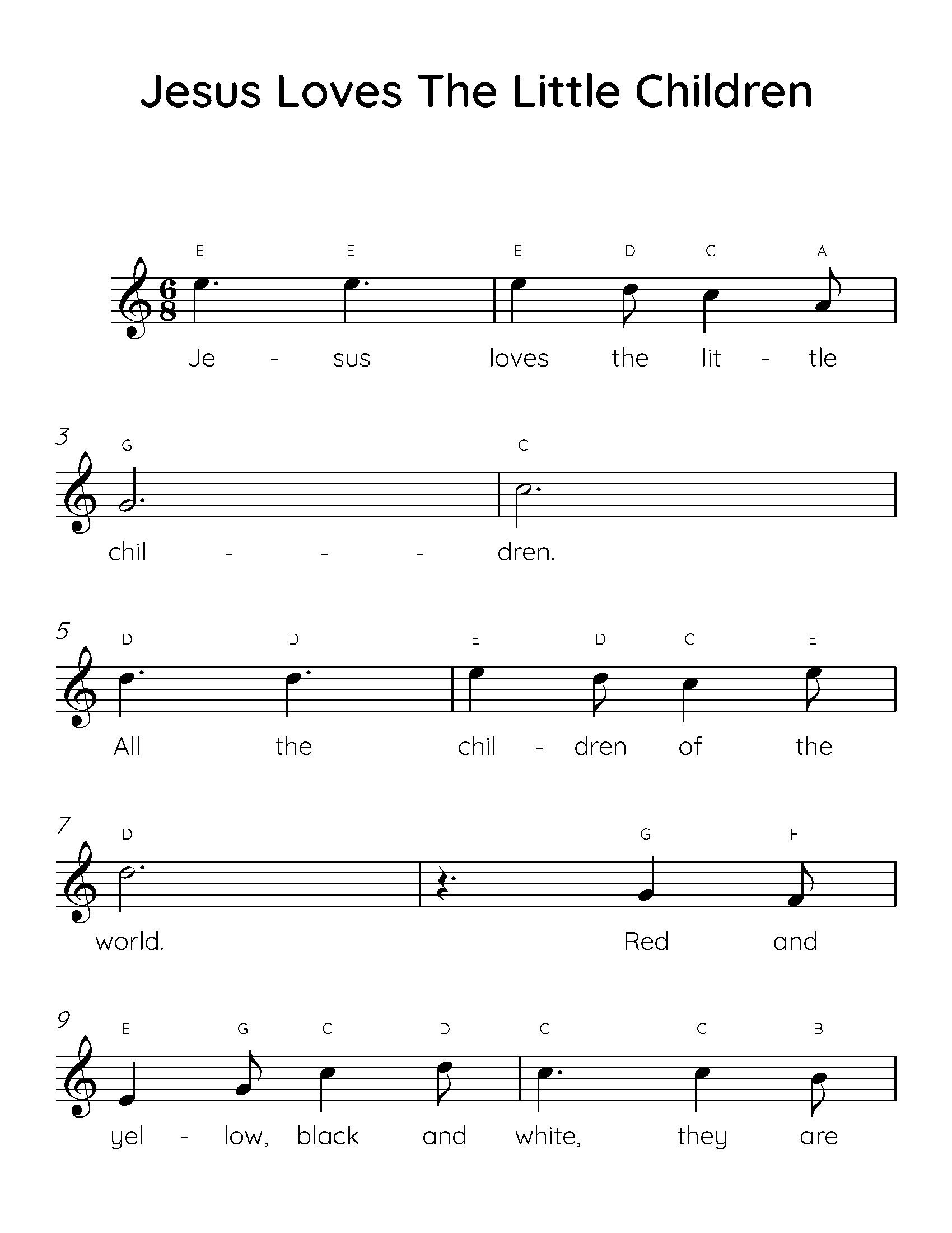 Jesus Loves the Little Children Easy Piano Sheet Music, Digital Downloadable Musical Sheets, Kids Beginner Songs, PDF, Christian Piano Music - Etsy who-you-say-i-am-sheet-music-pdf-hillsong-worship-praisecharts