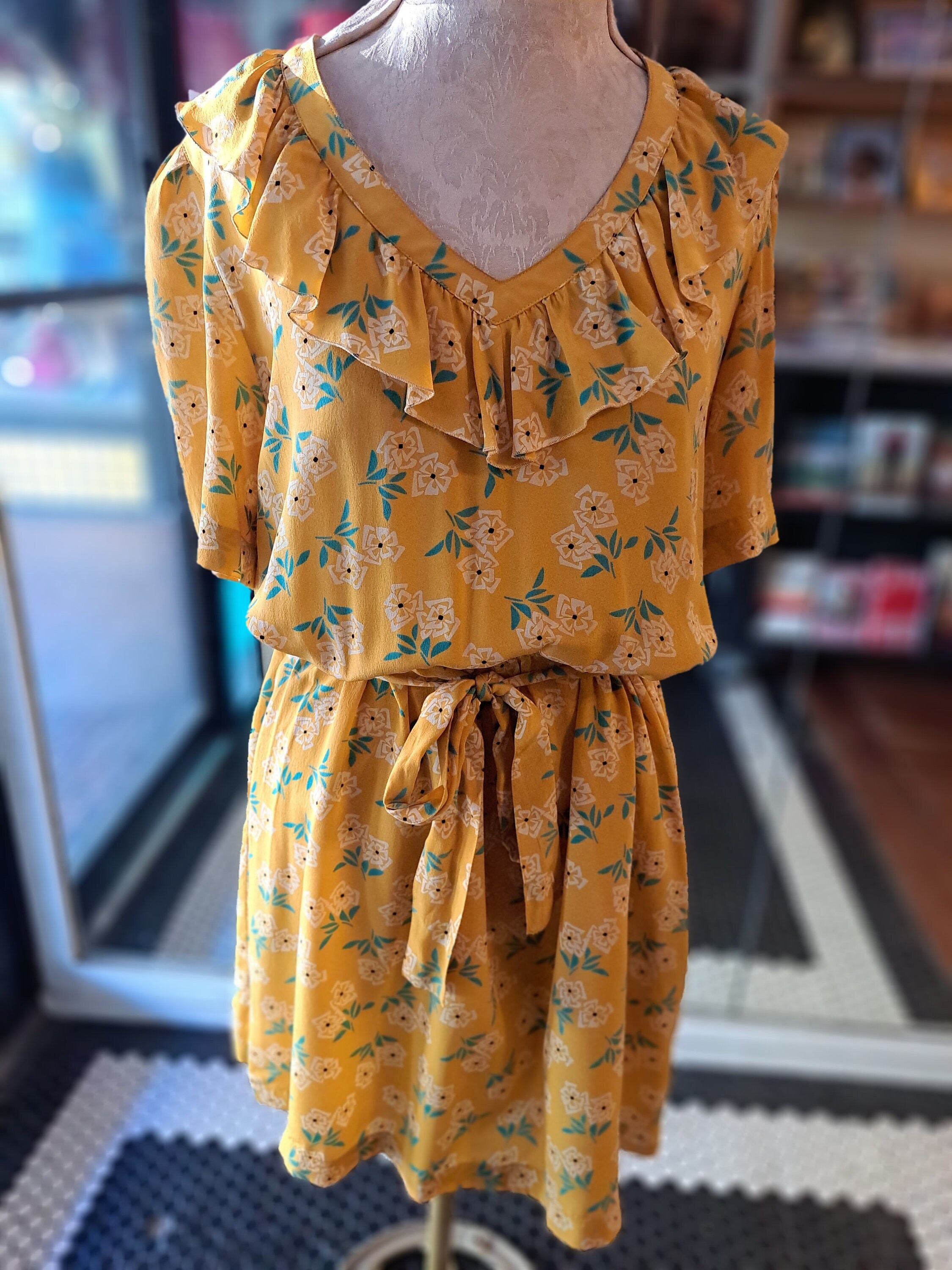 navy blue and yellow dress Navy and Yellow Lily Midi Dress
