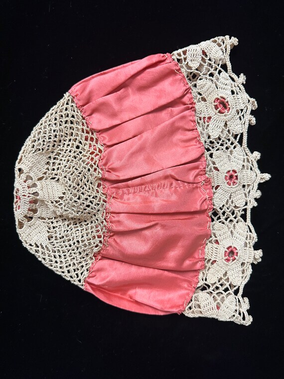 Vintage late 1800s Victorian Night Sleep Cap in Water… Gem