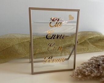 Bilderrahmen mit Schrift aus Acrylglas | Personalisiert | Hochzeitsgeschenk | Fotorahmen | Glasbilderrahmen | Dekoration | mit Namen