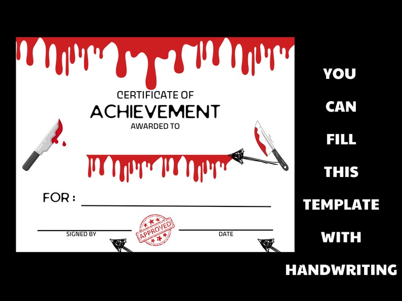 Editable Murder Mystery Award Certificate, Printable Achievement ...