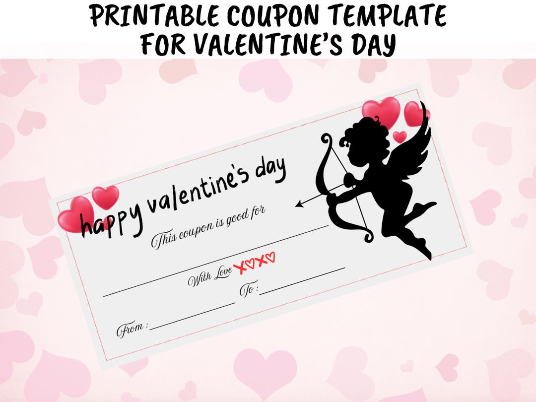 Cupid Love Coupon Printable | Editable Valentine's Day Voucher for Him ...