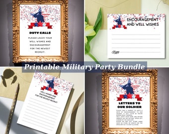 Patriotic Military Farewell Party Decor | Printable Send-Off Bundle (Digital Download)