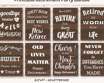 Letreros divertidos para fiestas de jubilación y decoración para celebraciones (PDF)