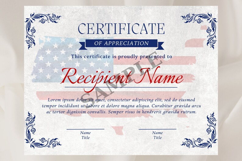 Editable USA Veteran's Certificate of Achievement | Patriot Day ...