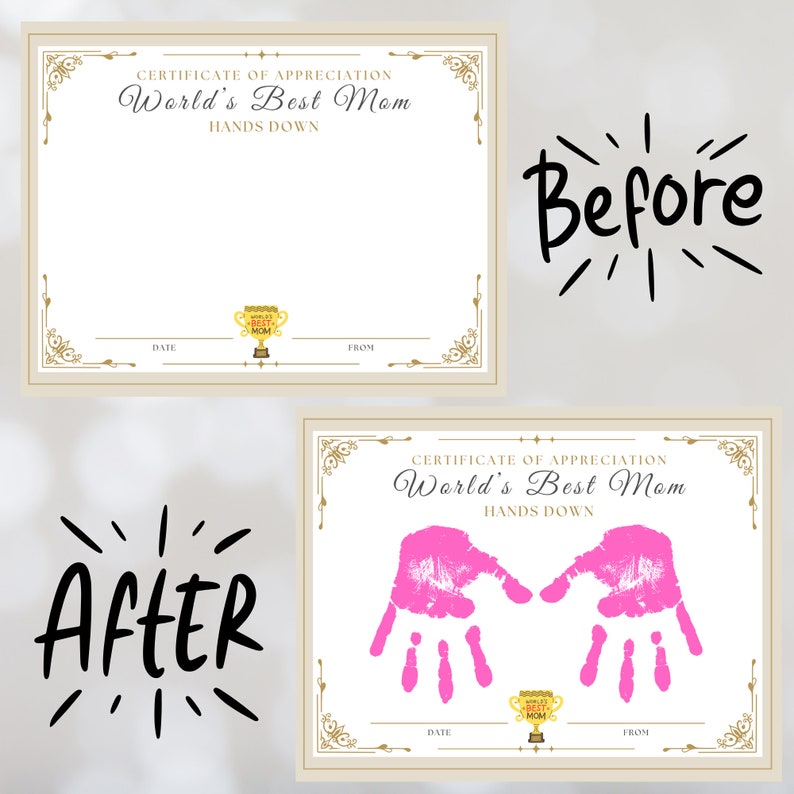 World's Best Mom Hands Down Handprint Art Craft for Mother's Day, DIY ...