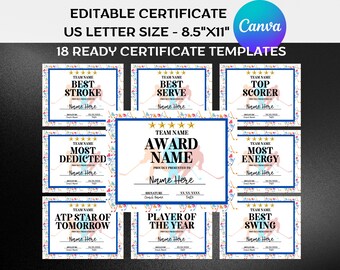 Editable Ice Hockey Award Certificate Template (Digital Download)