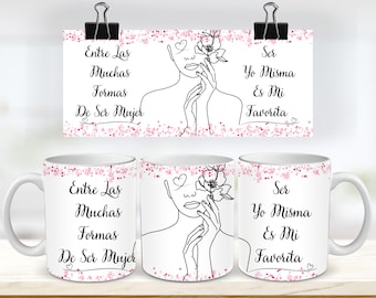 Spanish Motivational Coffee Mug, Ser Yo Misma Design (PNG Digital Download)