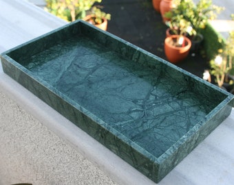 Verde Guatemala  Marble Tray, Green Marble Tray, Genuine Marble Storage Tray for Bathroom/Kitchen/Vanity , Serving Tray, Big new year sale