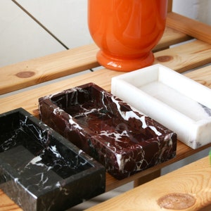 Bandeja pequeña de mármol natural, decoración de baño, bandeja para baño/cocina/tocador, bandeja de mármol personalizada, bandeja de valet hecha a mano, gran oferta de año nuevo
