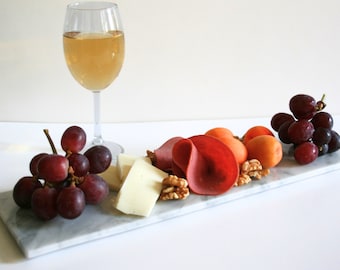 Carrara Serving Marble Tray, Genuine Marble Storage Tray , Tray for Kitchen/Perfume, Food presentation, Cheese tray, Big new year sale