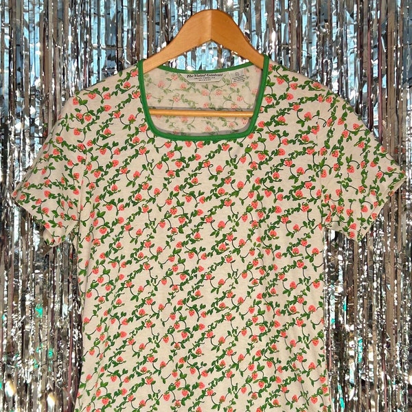 80s Vintage Strawberry Print Short Sleeve Tee by The Vested Gentress - RARE GEM!!
