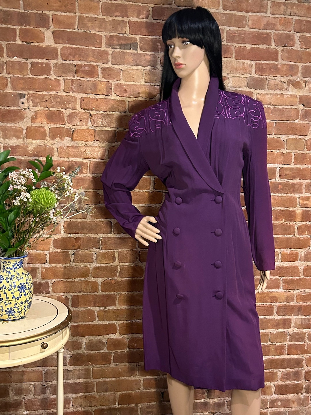 Simone Vintage Double Breasted Colorblock Collar Dress main image 0