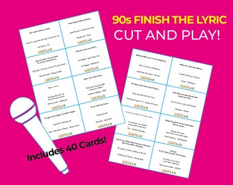 90s Finish The Lyric Card Game | Songs of the 90s | Cut and Play | Music Quiz Deck