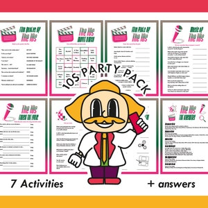 10s Party Pack Bundle | 10s Movie and Music Quiz | 2010s Decade Activities | Twenty Ten&#39;s Pop Culture Themed Party | Print and Fill In