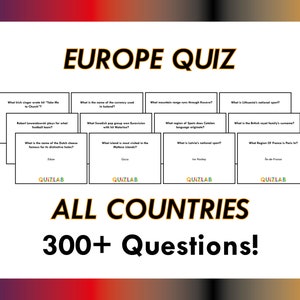 Europe Quiz | Geography Quiz Bundle | European Quiz Questions | Cut Up Flashcards | Pub Quiz Of European Countries