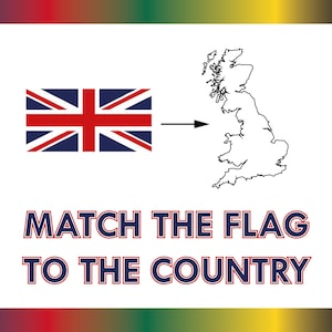 Match The Flag Spiel | Europäisches Länderquiz | Karte und Flaggen-Quiz | Geographie Aufgabenblatt