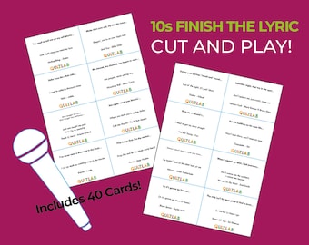 10s Finish The Lyric Card Game | Piosenki 10-tek | Cut and Play | Muzyczny quiz