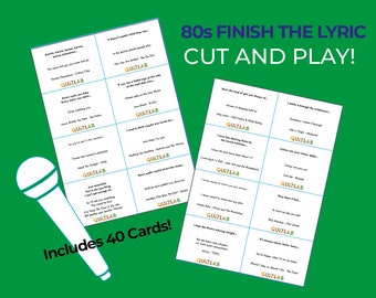 80s Finish The Lyric Card Game | Piosenki lat 80. | Cut and Play | Muzyczny quiz